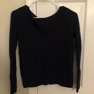 navy basic sweater